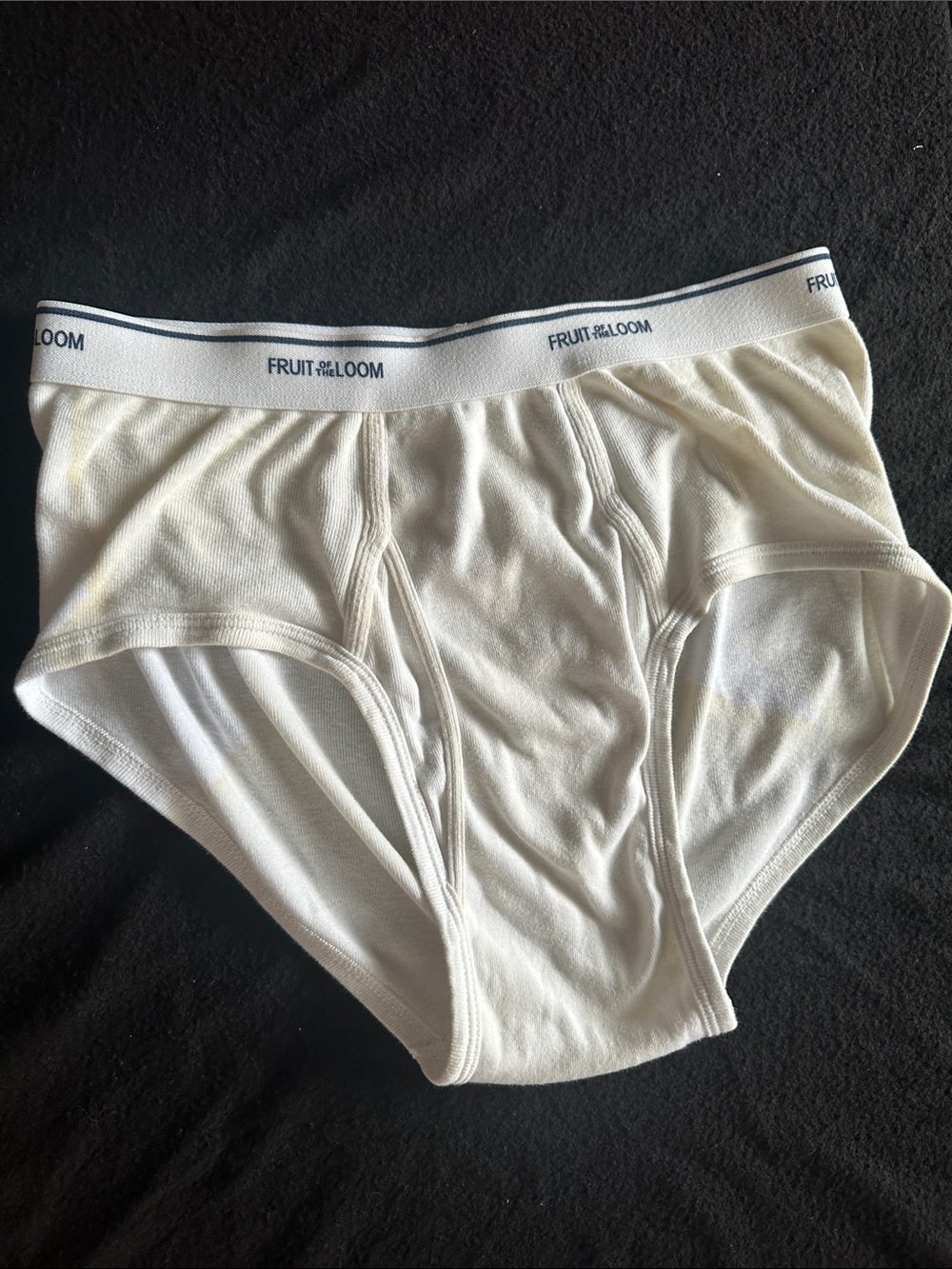 Fruit of the Loom Men's Cream Briefs with White Waistband
